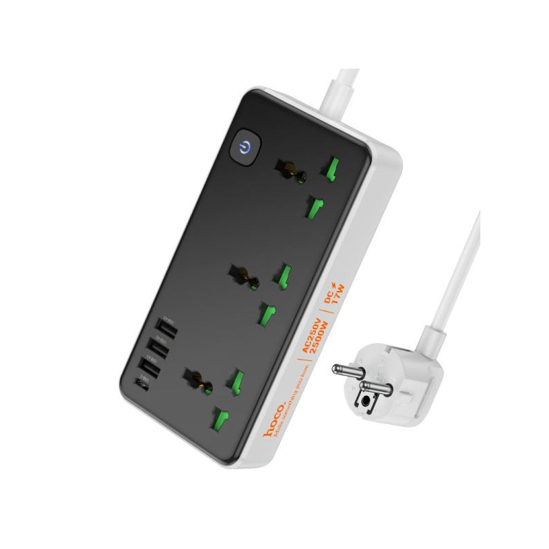 Hoco Power strip “AC7A Storm” 3 sockets EU Plug