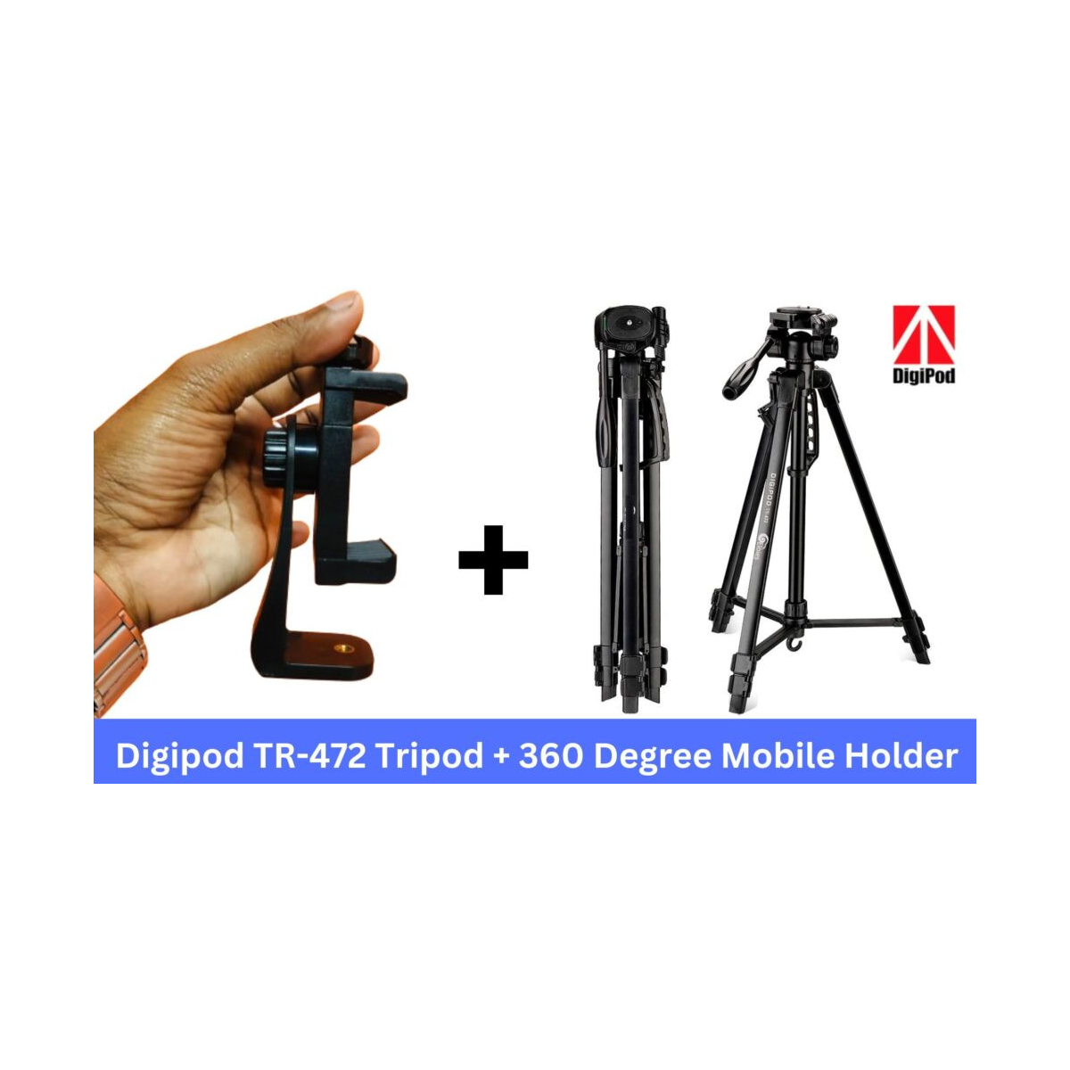 Digipod TR-472 Tripod (5.8 Feet) + 360 Degree Mobile Holder