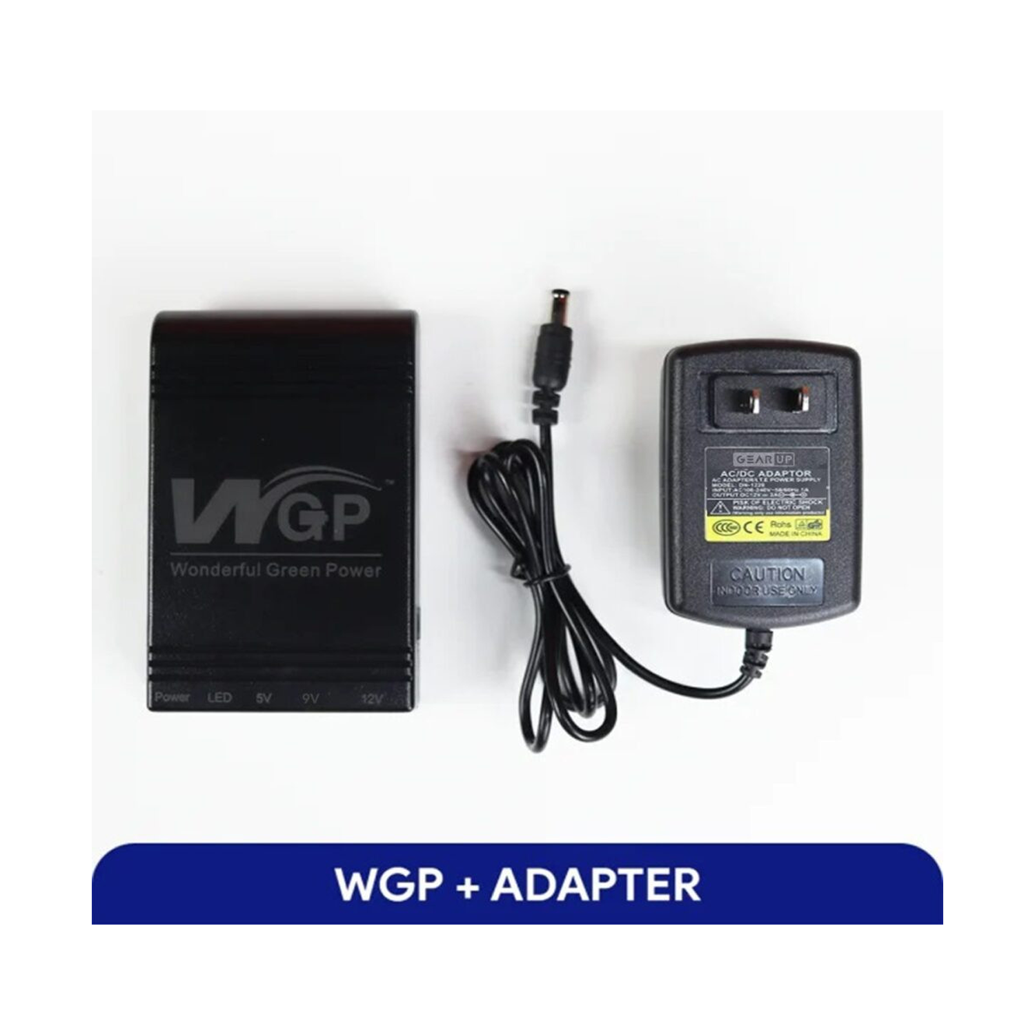 New Version WGP mini UPS - 5/12/12V(10400mAh) + GearUP 12V/3A Adapter